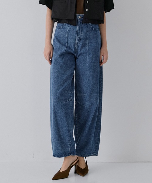 RITAN(リタン)の「【RITAN/リタン】Curve Denim Pants/カーブデニムパンツ(デニムパンツ・レディース・グレー/インディゴブルー・1/2)」の15枚目の写真