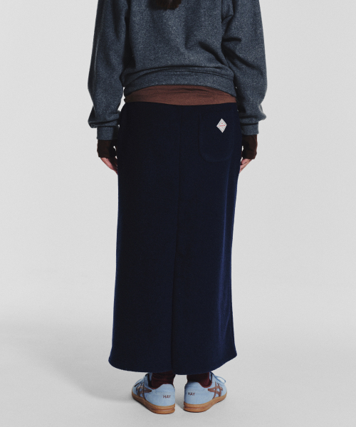 MENASOO(ミナス)の「Terry Fleece Long Skirt_Navy(スカート・レディース・ネイビー・1/2)」の3枚目の写真