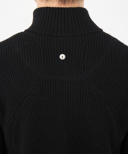 CONZ(コンズ)の「STAND FULL ZIP KNIT/ドライバーズニット/カッティング/CONZ/NVRFRGT(ニット/セーター・メンズ・ブラック/ダークグレー・1/2/3)」の9枚目の写真