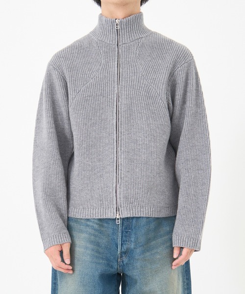 CONZ(コンズ)の「STAND FULL ZIP KNIT/ドライバーズニット/カッティング/CONZ/NVRFRGT(ニット/セーター・メンズ・ブラック/ダークグレー・1/2/3)」の11枚目の写真