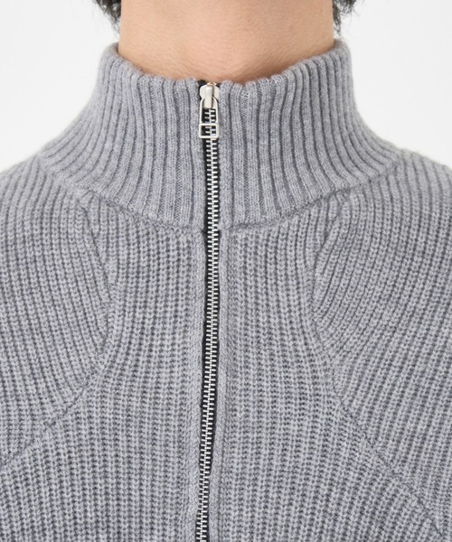 CONZ(コンズ)の「STAND FULL ZIP KNIT/ドライバーズニット/カッティング/CONZ/NVRFRGT(ニット/セーター・メンズ・ブラック/ダークグレー・1/2/3)」の15枚目の写真