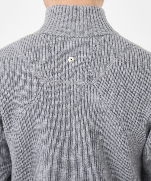 CONZ(コンズ)の「STAND FULL ZIP KNIT/ドライバーズニット/カッティング/CONZ/NVRFRGT(ニット/セーター・メンズ・ブラック/ダークグレー・1/2/3)」の17枚目の写真