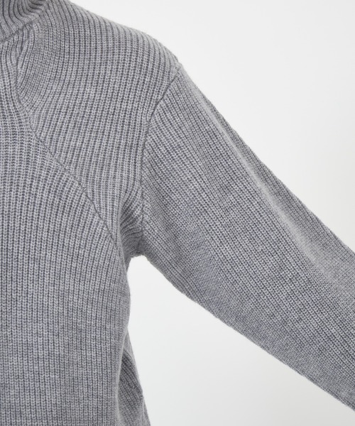 CONZ(コンズ)の「STAND FULL ZIP KNIT/ドライバーズニット/カッティング/CONZ/NVRFRGT(ニット/セーター・メンズ・ブラック/ダークグレー・1/2/3)」の16枚目の写真
