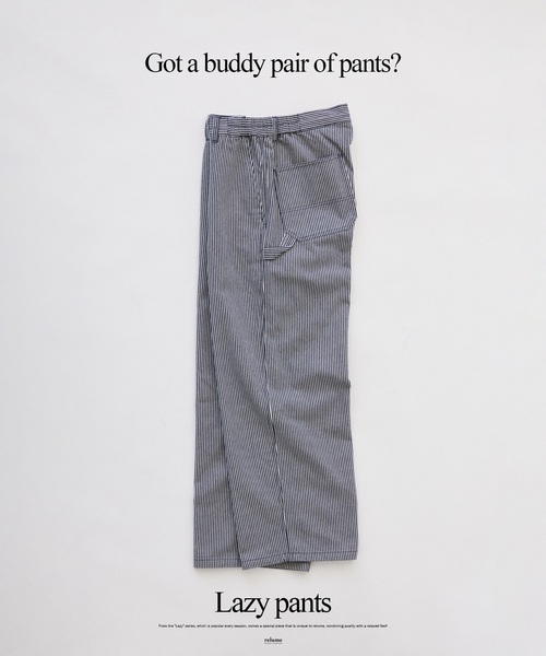 JOURNAL STANDARD relume（ジャーナルスタンダード　レリューム）の「デニム＆ヒッコリー ”レイジー” ペインターパンツ（デニムパンツ・メンズ・アイボリー/ベージュ系その他/ブルー系その他/コバルトブルー・SMALL/MEDIUM/LARGE）」の4枚目の写真