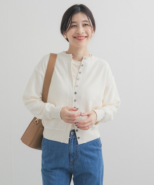 URBAN RESEARCH DOORS（アーバンリサーチドアーズ）の「カットブークレーショートカーディガン（カーディガン/ボレロ・レディース・オフホワイト/ベージュ系その他・FREE）」の3枚目の写真