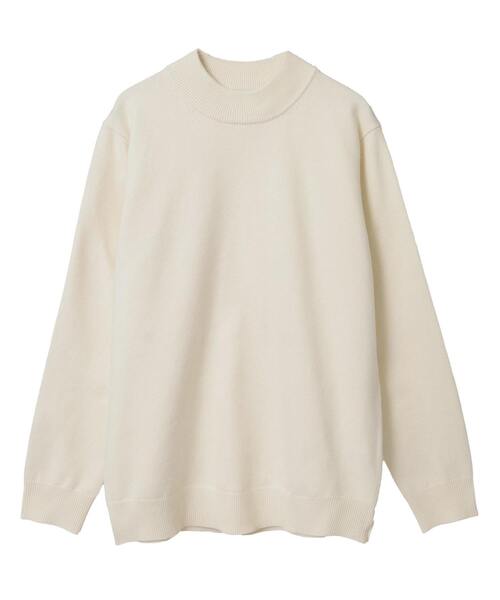 MEN'S MELROSE（メンズメルローズ）の「ラムウールライクモックネックニット（ニット/セーター・メンズ・グレー/ブラック/オフホワイト・4/3）」の14枚目の写真