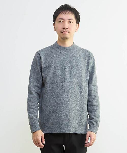 MEN'S MELROSE（メンズメルローズ）の「ラムウールライクモックネックニット（ニット/セーター・メンズ・グレー/ブラック/オフホワイト・4/3）」の9枚目の写真