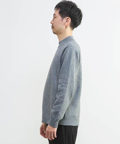 MEN'S MELROSE（メンズメルローズ）の「ラムウールライクモックネックニット（ニット/セーター・メンズ・グレー/ブラック/オフホワイト・4/3）」の10枚目の写真