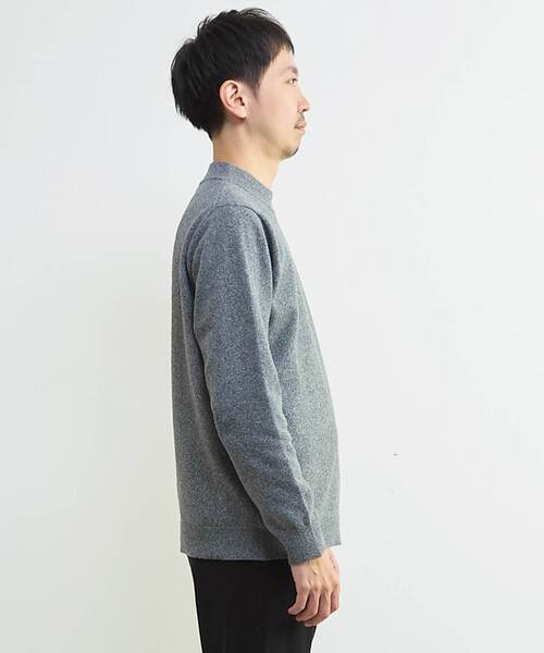 MEN'S MELROSE（メンズメルローズ）の「ラムウールライクモックネックニット（ニット/セーター・メンズ・グレー/ブラック/オフホワイト・4/3）」の12枚目の写真