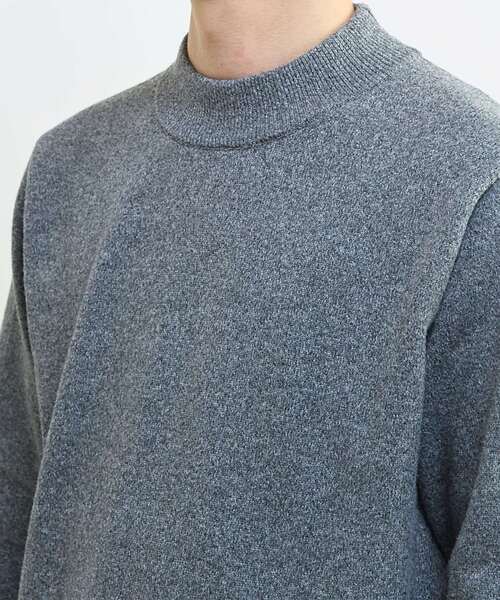 MEN'S MELROSE（メンズメルローズ）の「ラムウールライクモックネックニット（ニット/セーター・メンズ・グレー/ブラック/オフホワイト・4/3）」の13枚目の写真