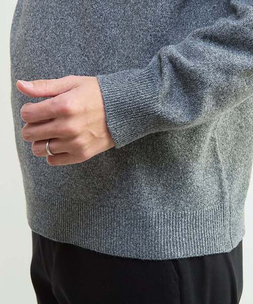 MEN'S MELROSE（メンズメルローズ）の「ラムウールライクモックネックニット（ニット/セーター・メンズ・グレー/ブラック/オフホワイト・4/3）」の4枚目の写真