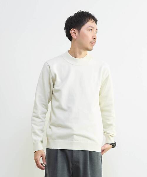 MEN'S MELROSE（メンズメルローズ）の「ラムウールライクモックネックニット（ニット/セーター・メンズ・グレー/ブラック/オフホワイト・4/3）」の5枚目の写真