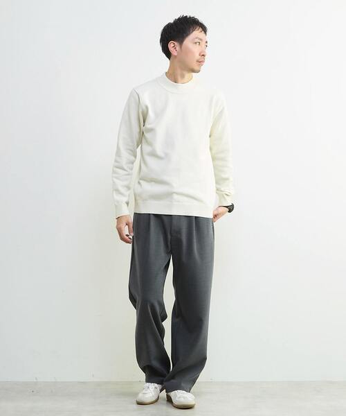 MEN'S MELROSE（メンズメルローズ）の「ラムウールライクモックネックニット（ニット/セーター・メンズ・グレー/ブラック/オフホワイト・4/3）」の7枚目の写真