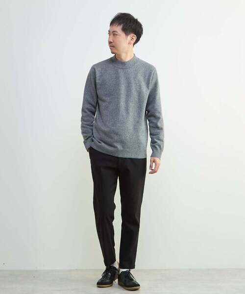 MEN'S MELROSE（メンズメルローズ）の「ラムウールライクモックネックニット（ニット/セーター・メンズ・グレー/ブラック/オフホワイト・4/3）」の19枚目の写真