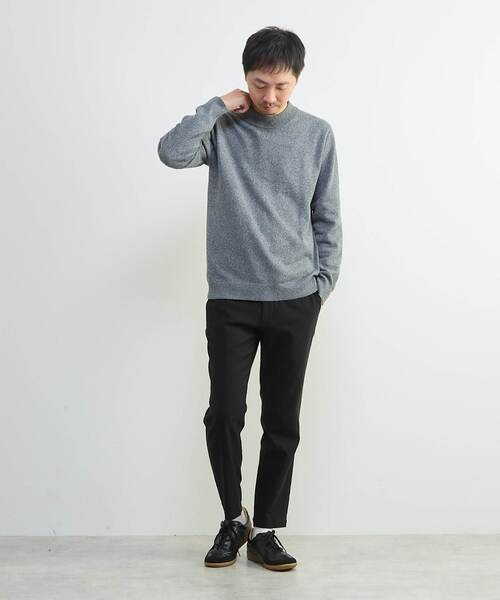 MEN'S MELROSE（メンズメルローズ）の「ラムウールライクモックネックニット（ニット/セーター・メンズ・グレー/ブラック/オフホワイト・4/3）」の20枚目の写真