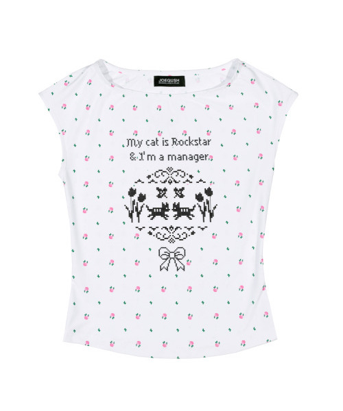 JOEGUSH(ジョーガッシュ)の「Boat Neck Sleeveless Top (Flower Cross-stitch)(Tシャツ/カットソー・レディース・その他・FREE)」の1枚目の写真