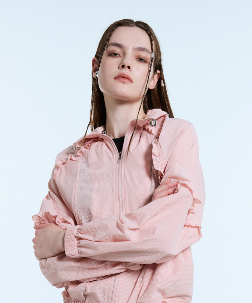 LARTIGENT(ラーティゼン)の「L11 FRILL WINDBREAKER(PINK)(ナイロンジャケット・レディース・その他・FREE)」の3枚目の写真