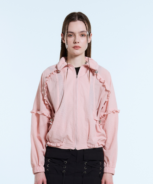 LARTIGENT(ラーティゼン)の「L11 FRILL WINDBREAKER(PINK)(ナイロンジャケット・レディース・その他・FREE)」の5枚目の写真