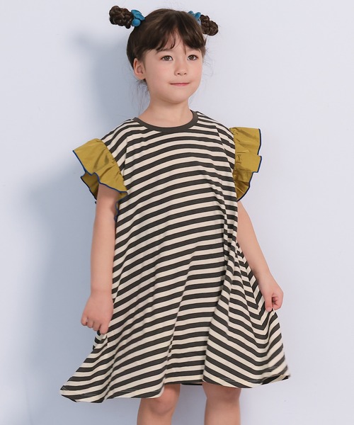 MARKEY'S(マーキーズ)の「サテンフリルショルダーワンピース(ワンピース・キッズ・ブラック系その他/ライトブルー/ホワイト系その他/グリーン系その他・110/100/90/80/130/120/150/140)」の10枚目の写真