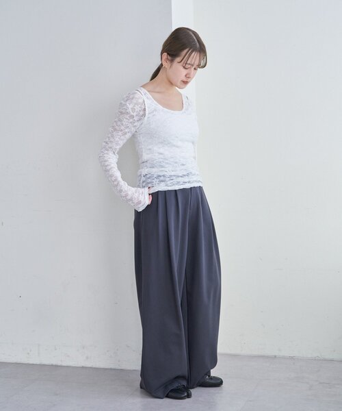 SHENERY（シーナリー）の「レースレイヤードカットソー（Tシャツ/カットソー・レディース・ホワイト/ブラック・FREE）」の7枚目の写真