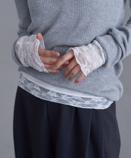 SHENERY（シーナリー）の「レースレイヤードカットソー（Tシャツ/カットソー・レディース・ホワイト/ブラック・FREE）」の9枚目の写真