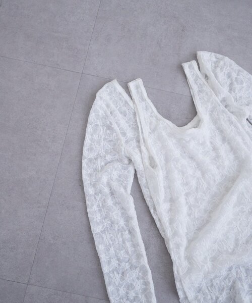 SHENERY（シーナリー）の「レースレイヤードカットソー（Tシャツ/カットソー・レディース・ホワイト/ブラック・FREE）」の14枚目の写真