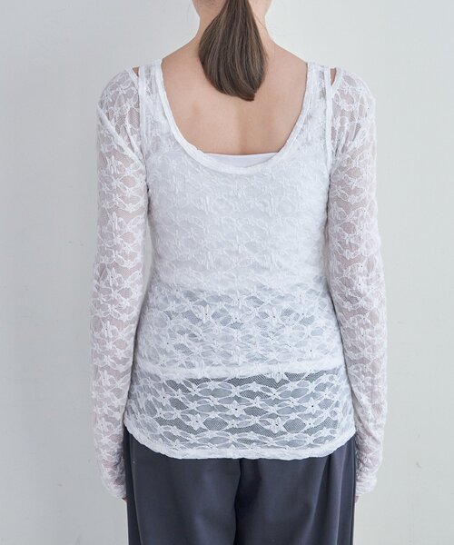 SHENERY（シーナリー）の「レースレイヤードカットソー（Tシャツ/カットソー・レディース・ホワイト/ブラック・FREE）」の18枚目の写真