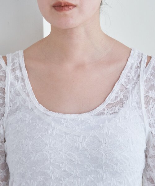 SHENERY（シーナリー）の「レースレイヤードカットソー（Tシャツ/カットソー・レディース・ホワイト/ブラック・FREE）」の19枚目の写真