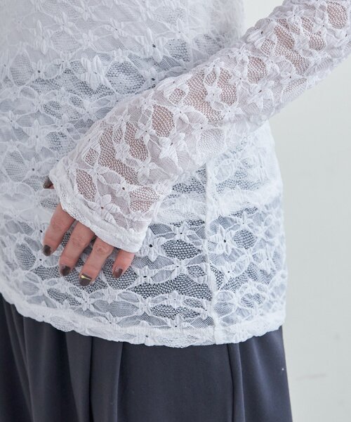 SHENERY（シーナリー）の「レースレイヤードカットソー（Tシャツ/カットソー・レディース・ホワイト/ブラック・FREE）」の20枚目の写真