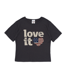 ヴィンテージハートフラッグショート半袖Tシャツ(ソリッドチャコール)