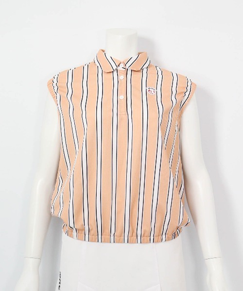 archivio（アルチビオ）の「＜LADIES>ストライプ柄ノースリ速乾プルオーバー（タンクトップ・レディース・ベージュ/レッド/ブルー・M/S/L）」の2枚目の写真