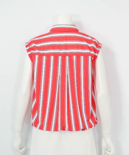 archivio（アルチビオ）の「＜LADIES>ストライプ柄ノースリ速乾プルオーバー（タンクトップ・レディース・ベージュ/レッド/ブルー・M/S/L）」の6枚目の写真