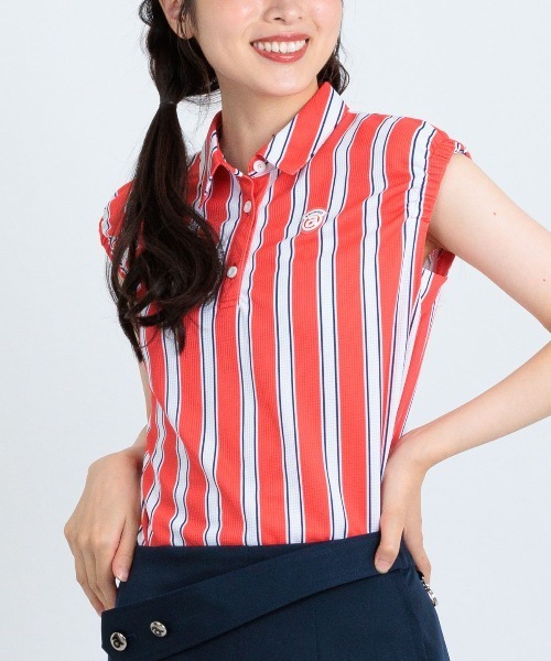 archivio（アルチビオ）の「＜LADIES>ストライプ柄ノースリ速乾プルオーバー（タンクトップ・レディース・ベージュ/レッド/ブルー・M/S/L）」の9枚目の写真