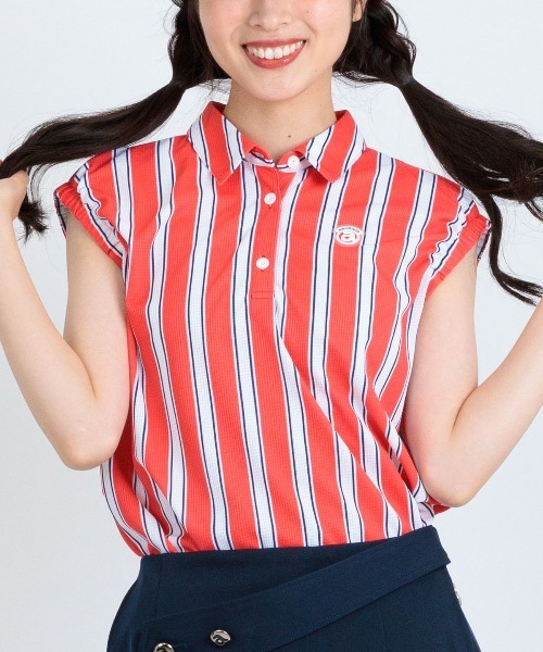 archivio（アルチビオ）の「＜LADIES>ストライプ柄ノースリ速乾プルオーバー（タンクトップ・レディース・ベージュ/レッド/ブルー・M/S/L）」の10枚目の写真