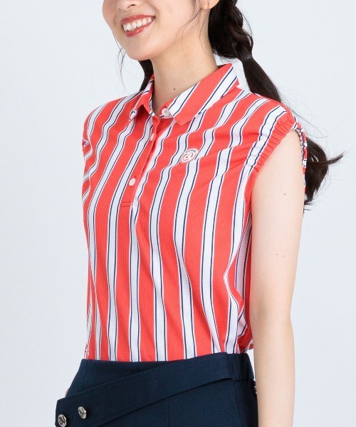 archivio（アルチビオ）の「＜LADIES>ストライプ柄ノースリ速乾プルオーバー（タンクトップ・レディース・ベージュ/レッド/ブルー・M/S/L）」の11枚目の写真