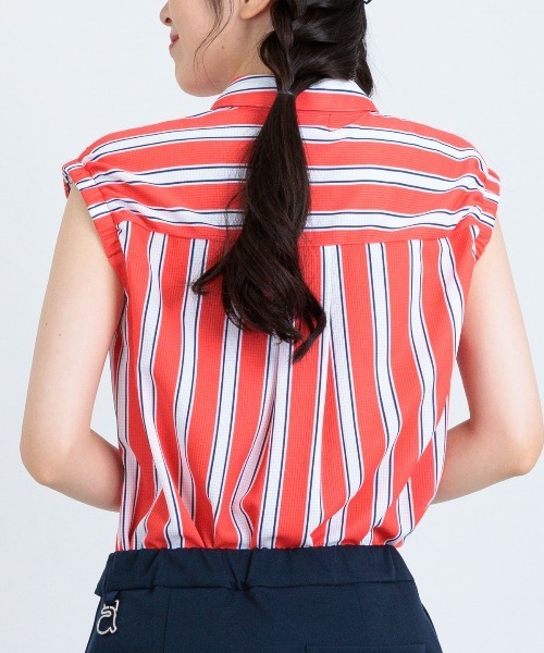archivio（アルチビオ）の「＜LADIES>ストライプ柄ノースリ速乾プルオーバー（タンクトップ・レディース・ベージュ/レッド/ブルー・M/S/L）」の12枚目の写真