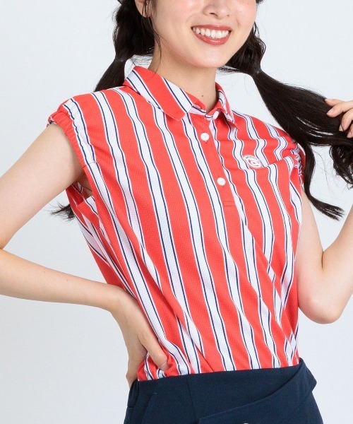 archivio（アルチビオ）の「＜LADIES>ストライプ柄ノースリ速乾プルオーバー（タンクトップ・レディース・ベージュ/レッド/ブルー・M/S/L）」の13枚目の写真