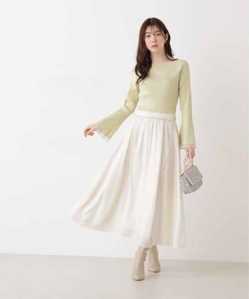 PROPORTION BODY DRESSING(プロポーションボディドレッシング)の「チェーン付きギャザースカート / 1216120203(スカート・レディース・ピンク/ホワイト系その他/ブラック・MEDIUM/P/S)」の2枚目の写真