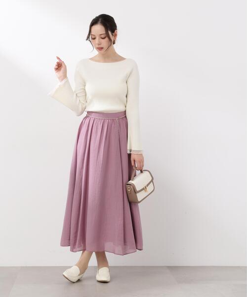PROPORTION BODY DRESSING(プロポーションボディドレッシング)の「チェーン付きギャザースカート / 1216120203(スカート・レディース・ピンク/ホワイト系その他/ブラック・MEDIUM/P/S)」の3枚目の写真