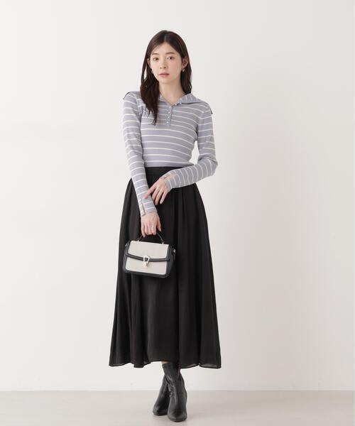 PROPORTION BODY DRESSING(プロポーションボディドレッシング)の「チェーン付きギャザースカート / 1216120203(スカート・レディース・ピンク/ホワイト系その他/ブラック・MEDIUM/P/S)」の6枚目の写真