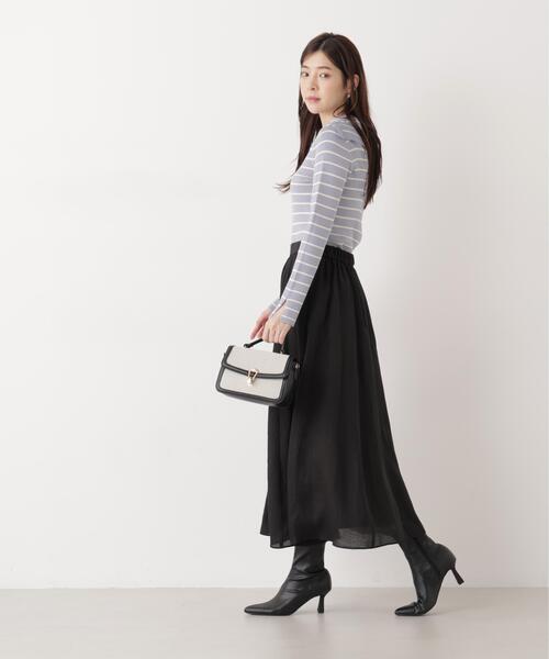 PROPORTION BODY DRESSING(プロポーションボディドレッシング)の「チェーン付きギャザースカート / 1216120203(スカート・レディース・ピンク/ホワイト系その他/ブラック・MEDIUM/P/S)」の7枚目の写真
