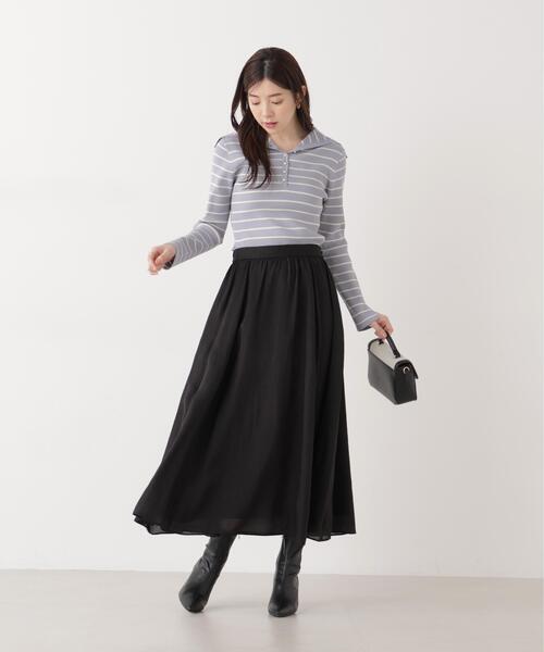 PROPORTION BODY DRESSING(プロポーションボディドレッシング)の「チェーン付きギャザースカート / 1216120203(スカート・レディース・ピンク/ホワイト系その他/ブラック・MEDIUM/P/S)」の8枚目の写真