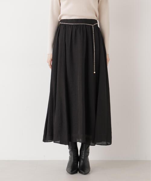 PROPORTION BODY DRESSING(プロポーションボディドレッシング)の「チェーン付きギャザースカート / 1216120203(スカート・レディース・ピンク/ホワイト系その他/ブラック・MEDIUM/P/S)」の10枚目の写真