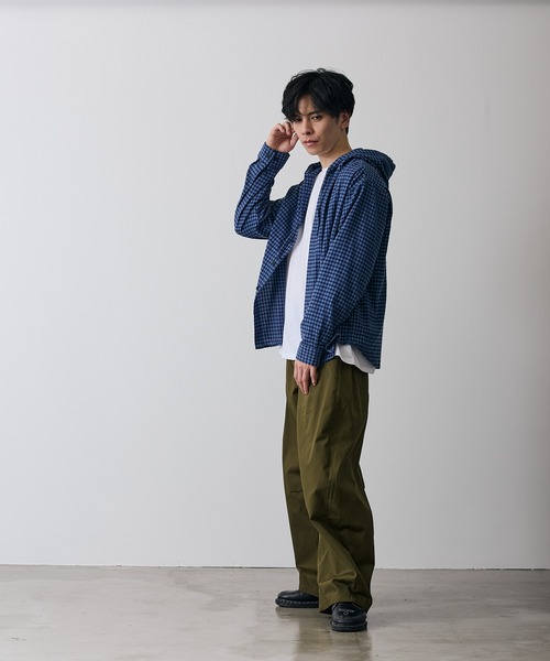 improves（インプローブス）の「チェック柄 シャツパーカー（シャツ/ブラウス・メンズ・ホワイト系/ブラック/ブルー/ベージュ系/ブラウン/ブルー系・MEDIUM/LARGE）」の16枚目の写真