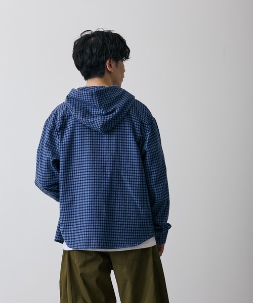 improves（インプローブス）の「チェック柄 シャツパーカー（シャツ/ブラウス・メンズ・ホワイト系/ブラック/ブルー/ベージュ系/ブラウン/ブルー系・MEDIUM/LARGE）」の8枚目の写真
