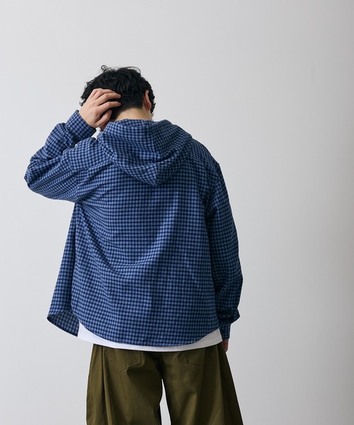 improves（インプローブス）の「チェック柄 シャツパーカー（シャツ/ブラウス・メンズ・ホワイト系/ブラック/ブルー/ベージュ系/ブラウン/ブルー系・MEDIUM/LARGE）」の10枚目の写真
