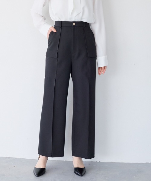 Andemiu(アンデミュウ)の「サイドポケットストレートパンツ640813(その他パンツ・レディース・ブラック/グレイッシュベージュ・SMALL/MEDIUM)」の9枚目の写真