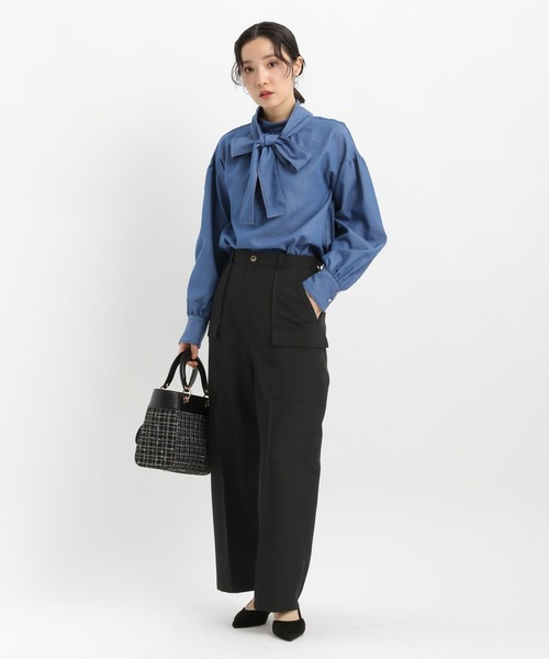 Andemiu(アンデミュウ)の「サイドポケットストレートパンツ640813(その他パンツ・レディース・ブラック/グレイッシュベージュ・SMALL/MEDIUM)」の10枚目の写真