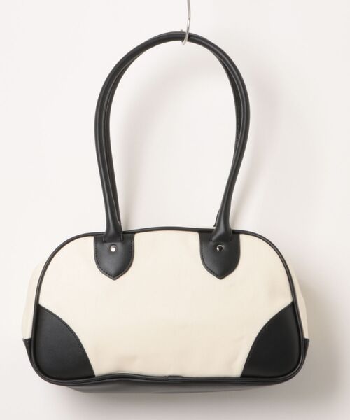 CONVERSE(コンバース)の「【CONVERSE】CV OG MADISON BAG / オサムグッズコラボ キャンバス フェイクレザーボストンバッグ(ボストンバッグ・メンズ・オフホワイト/ブラック・FREE)」の3枚目の写真