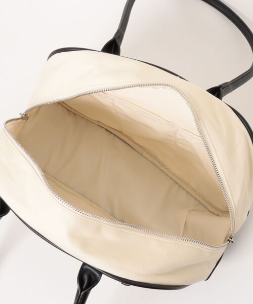 CONVERSE(コンバース)の「【CONVERSE】CV OG MADISON BAG / オサムグッズコラボ キャンバス フェイクレザーボストンバッグ(ボストンバッグ・メンズ・オフホワイト/ブラック・FREE)」の5枚目の写真